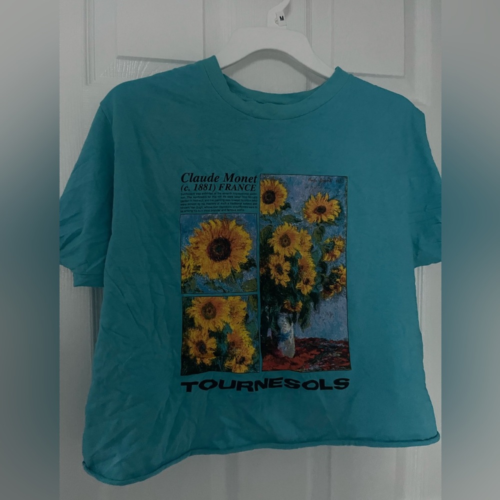 Monet Tournesols - cotton crop tshirt